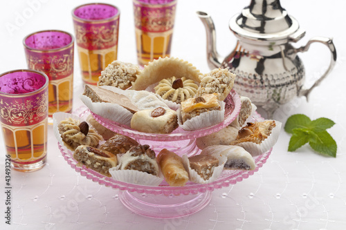 Photo: Moroccan mint tea and cookies Moroccan mint tea and cookies