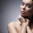 Portrait of a young and beautiful naked Caucasian woman