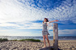 young woman on a beach