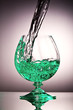 Crystal cognac glass with liquor
