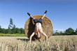 handstand Hay bale