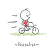running on bicycle