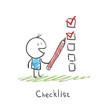 Man checking the checklist boxes