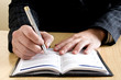 business woman writing her schedule