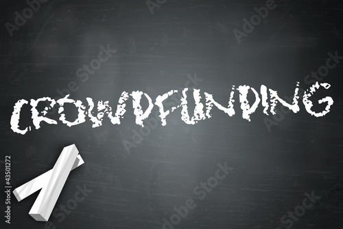 Illustration: Blackboard "Crowdfunding" Blackboard "Crowdfunding"