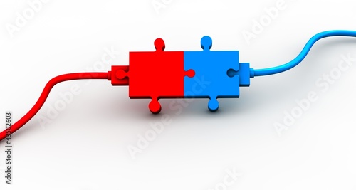 Illustration: puzzle 3d puzzle 3d