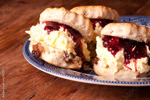 Photo: Three scones on the plate Three scones on the plate
