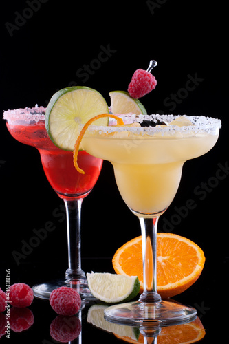 Photo: Orange and Raspberry margaritas - Most popular cocktails series Orange and Raspberry margaritas - Most popular cocktails series