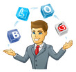 Business man juggling