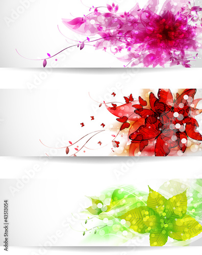 Vector: Set of three color vector background or card Set of three color vector background or card