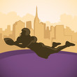 Vector: American football player silhouette. American football player silhouette.