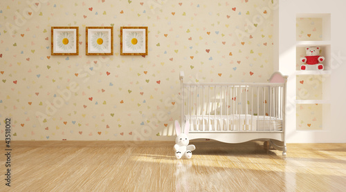 Illustration: Interior of nursery. Interior of nursery.