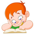 Boy studying