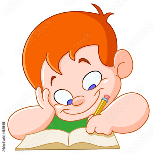 Vector: Boy studying Boy studying