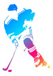 Colorful man figure of a hockey player
