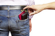 Foto: Man being pickpocketed Man being pickpocketed