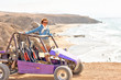 Young woman on buggy
