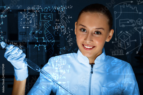 Photo: Young scientist in laboratory Young scientist in laboratory