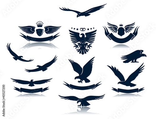 Vector: Eagle Silhouettes Set 3 Eagle Silhouettes Set 3