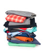 stack of clothe  isolated on white