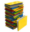 Illustration: a pile of multi-colored folders with documents a pile of multi-colored folders with documents