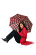 Woman blown over with her umbrella
