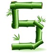 Bambù Numero 5-Bamboo Logo Sign Number 5-Vector