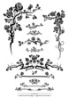 Vektor: Сalligraphic elements set with roses. Сalligraphic elements set with roses.