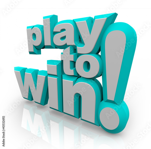 Ilustração: Play to Win 3D Words Determination Positive Attitude Play to Win 3D Words Determination Positive Attitude