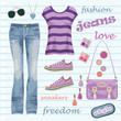 Jeans fashion set