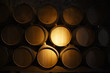 Wine barrels in a old wine cellar