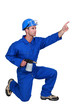 craftsman pointing at something
