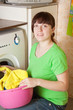 woman doing laundry