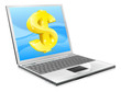 Vector: Laptop dollar money concept Laptop dollar money concept