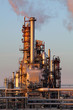 Smoke from the pipes on oil and gas refinery