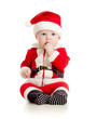cute baby in Santa Claus clothes