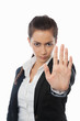 Asian Businesswoman with stop hand
