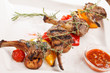 grilled meat ribs with vegetables