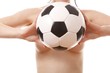 sexy nude woman with classic ball (white background)