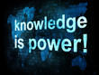 Education and learn concept: pixelated words knowledge is power