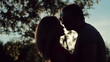 loving couple while sunset