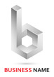 Alphabet logo design - abstract lowercase letter b (part of set)