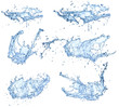 Water splashes collection isolated on white background