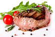 Delicious beef steak, medium grilled