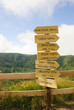 Sign with distances to citys, Faial, Azores
