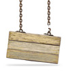 Vector: Old color wooden board with broken chain. Vector illustration Old color wooden board with broken chain. Vector illustration
