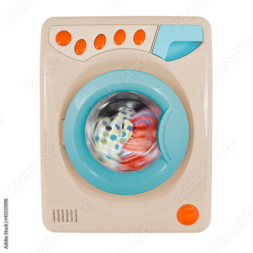 Photo: Retro washing machine isolated on a white background Retro washing machine isolated on a white background