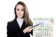 The business woman with a calendar