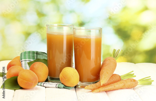 Photo: glasses of carrot and apricot juice glasses of carrot and apricot juice