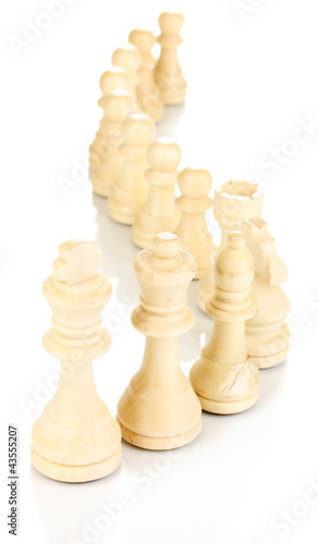 Photo: Chess pieces isolated on white Chess pieces isolated on white